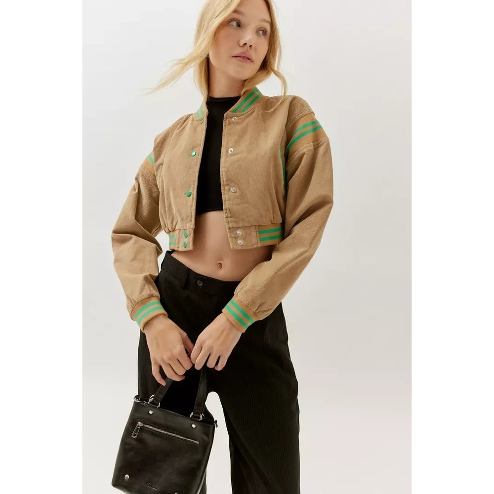 NEW Urban Outfitters UO Charlie Corduroy Varsity Jacket Womens Size Small